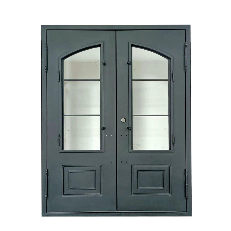 IWD Forged Iron Double Exterior Door CID-073 Square Top