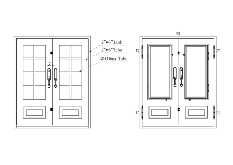Wrought Iron Entry Door CID-017 CAD drawing
