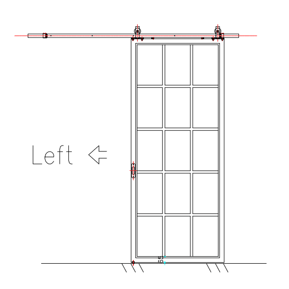 IWD Custom Interior Iron Barn Single Door with 15-Lite Glass Pane and Square Top CID-BN009 - IronWroughtDoors