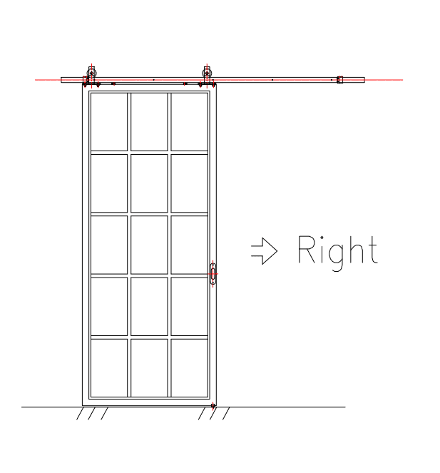 IWD Custom Interior Iron Barn Single Door with 15-Lite Glass Pane and Square Top CID-BN009 - IronWroughtDoors