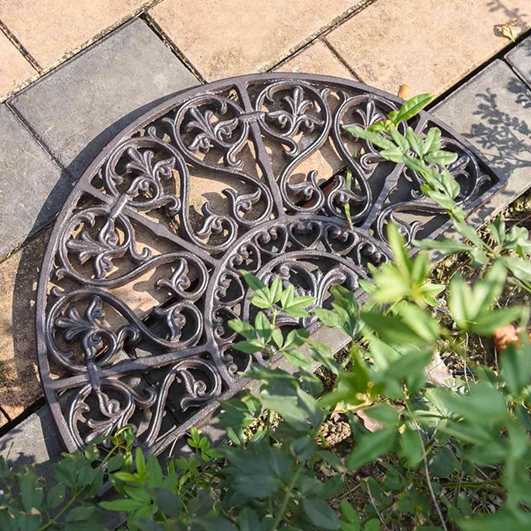 IWD Beautiful Cast Iron Door Mat DM01 Half Moon Exquisite Scroll Works