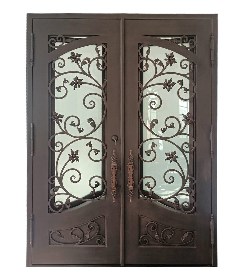 CID-046-IWD-Iron-Wrought-Door-Hurricane-proof-Glass-Rusty-Red