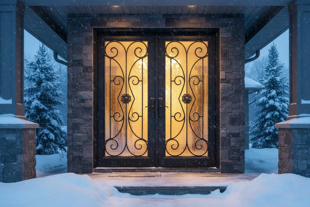 Customize Thermal Break Wrought Iron Doors | Thermal Break Steel Frame Glass Doors