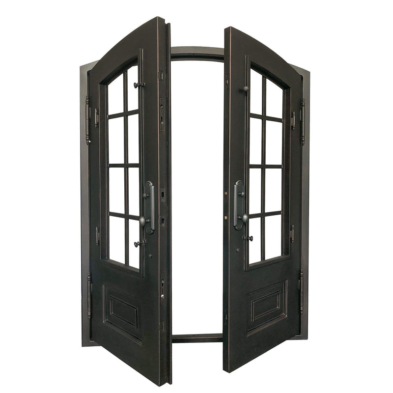 IWD Thermal Break Double Front Iron Entry Door CID-017-A Arched Top 