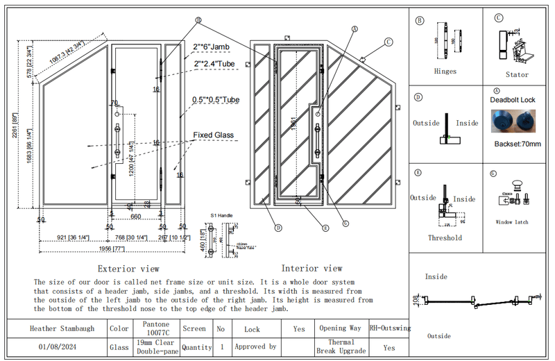 Custom link for Heather Stambaugh IWD Modern Interior Design Wine Cellar Single Door CID-W001 8/1/2024