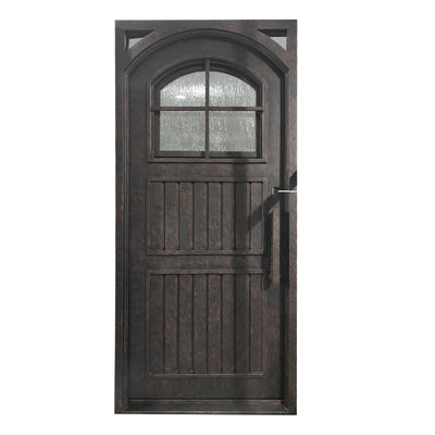 IWD-entry-iron-single-door-rain-glass-gold-bronze-punch-CID-129-square-top-arched-inside-ironwroughtdoors