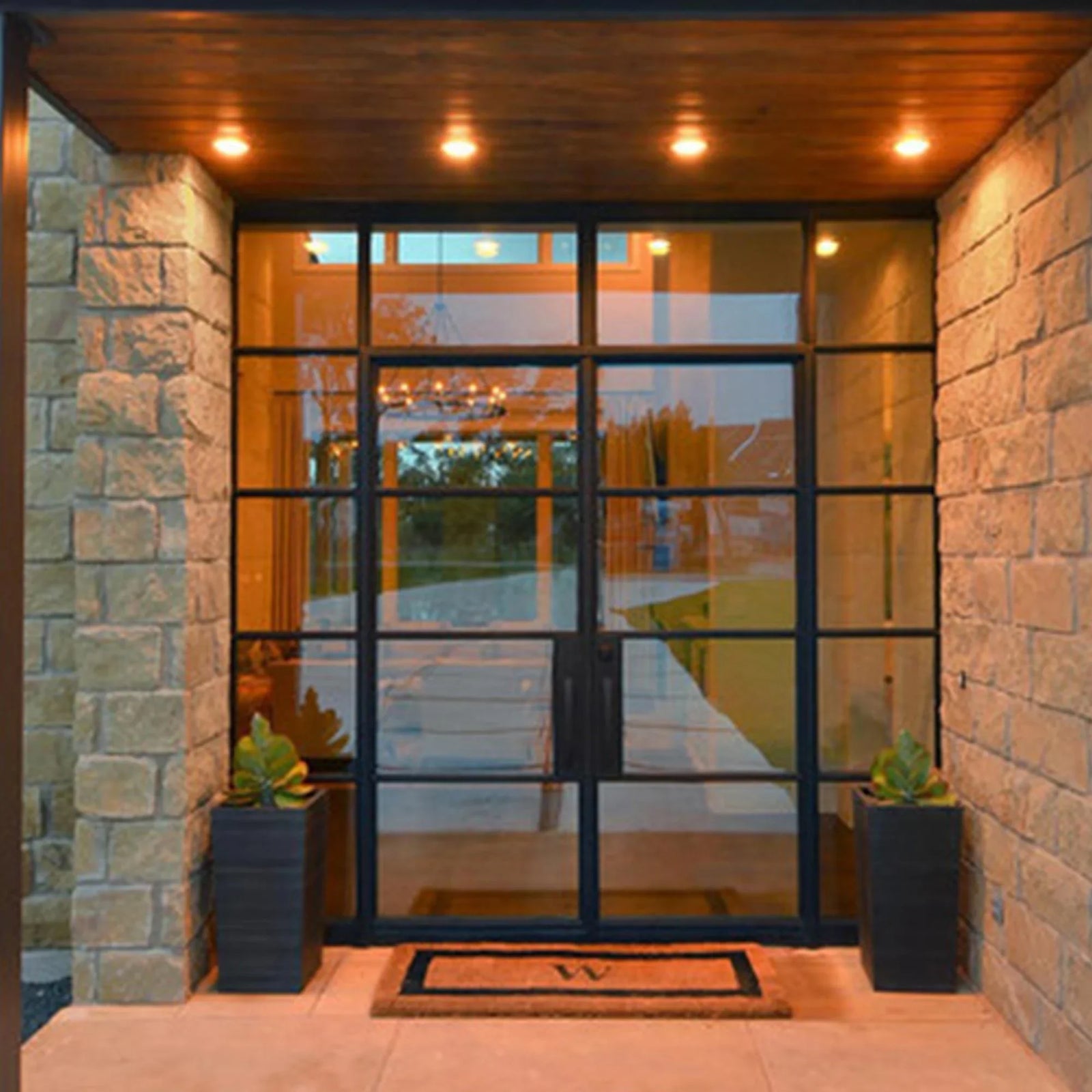 best quality iron french double door with sidelights and transom
