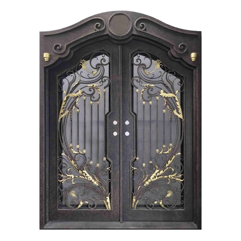 IWD Custom High-End Luxury Wrought Iron Double Entry Door CLID-018