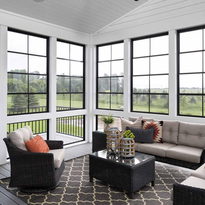 IWD Exterior Steel Glazing Window Square Top Handcrafted Steel Frame 8-Lite Glass Pane CIFW-003 - IronWroughtDoors
