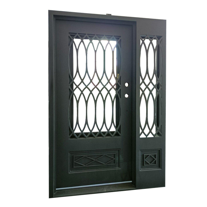 IWD Classic Double Iron Wrought Door CID-008 with 1 sidelight