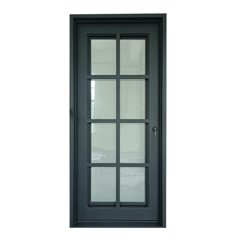 IWD Rustic Style Iron Wrought Door CID-067 8-Lite Square Top Low-E