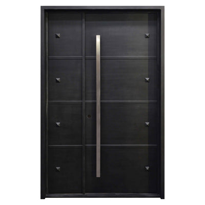 IWD single-pivot-door-steel-secure-front-rivet-cid-pv025-trendy-square-top-no-glass-8-grid