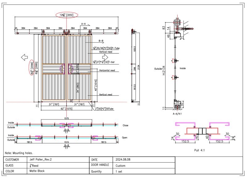 Custom link for Jeff Paller IWD Custom Interior Sliding Metal Barn Double Door with Custom Design 8/8/2024