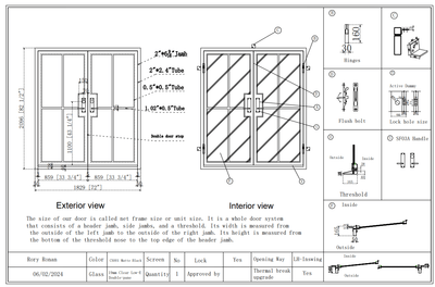 Custom link for Rory Ronan IWD Wrought Iron French Entry Double Door - IronWroughtDoors