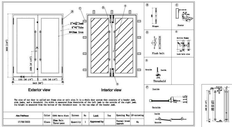 Custom link for Alex Feldhaus IWD House Renovation Wrought Iron Double Entry Door CID-116-B - IronWroughtDoors