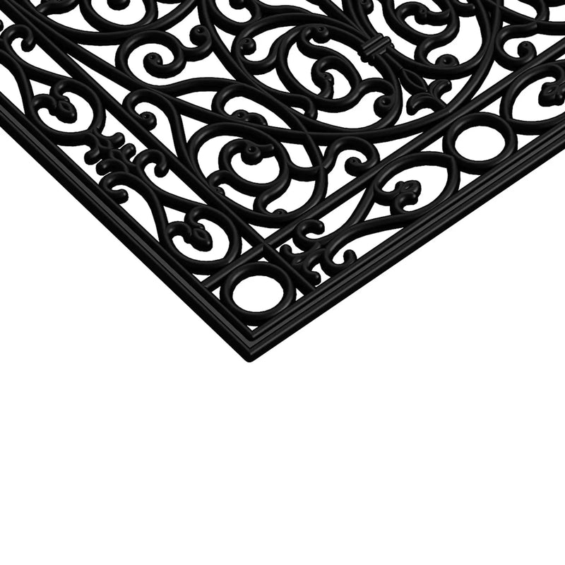 Premium Outdoor Black Rectangular Rubber Doormat 24" x 36"