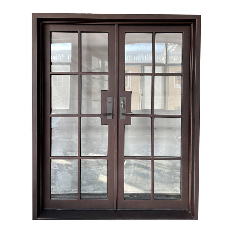 Custom link for Amy McNabb IWD Double Exterior Wrought Iron French Door CIFD-D0103 With Two Sidelights - IronWroughtDoors