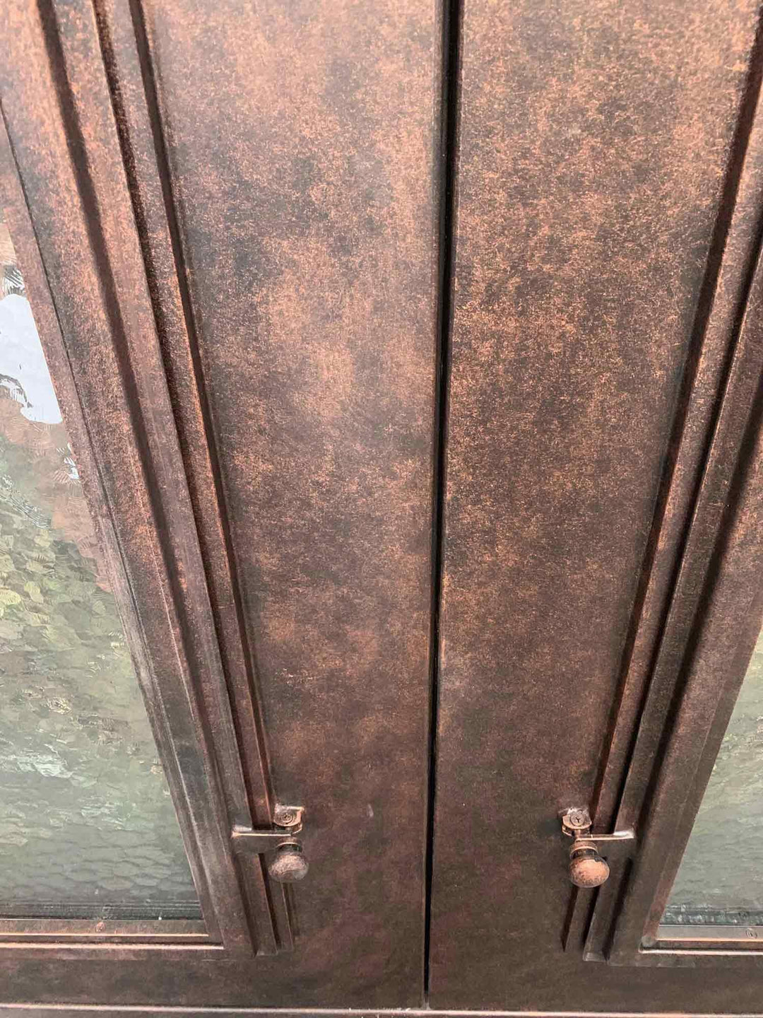 IWD Luxury Hand-forged Iron Double Door CLID-006 Square Top Flourishing Flower and Vine Scrollwork - IronWroughtDoors