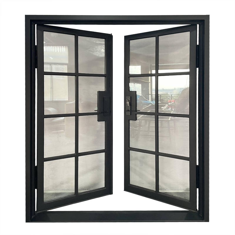 Custom link for Amy McNabb IWD Double Exterior Wrought Iron French Door CIFD-D0103 With Two Sidelights