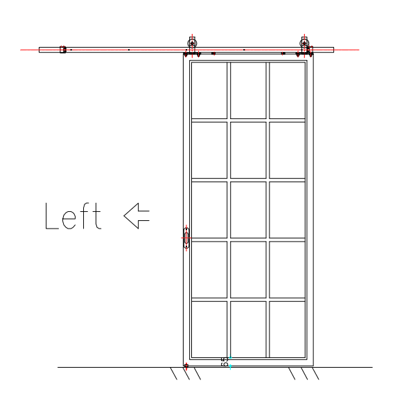 IWD Custom Interior Sliding Metal Barn Double Door with 8-Lite Glass Pane Square Top CID-BN005 - IronWroughtDoors