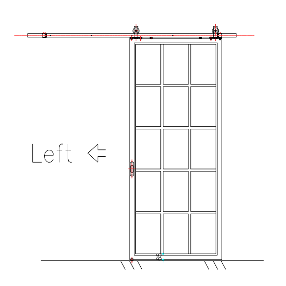 IWD Custom Interior Iron Barn Single Door with 15-Lite Glass Pane and Square Top CID-BN009 - IronWroughtDoors