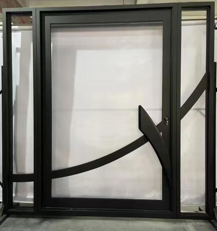 IWD custom made pivot  doors in black color