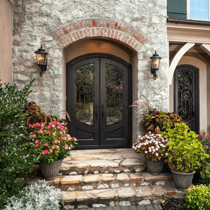 outstanding-iron-double-door-oil-rubble-bronze-ironwroughtdoors