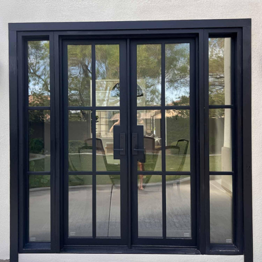 iwd-metal-frame-glass-double-door-with-double-sidelights-matte-black