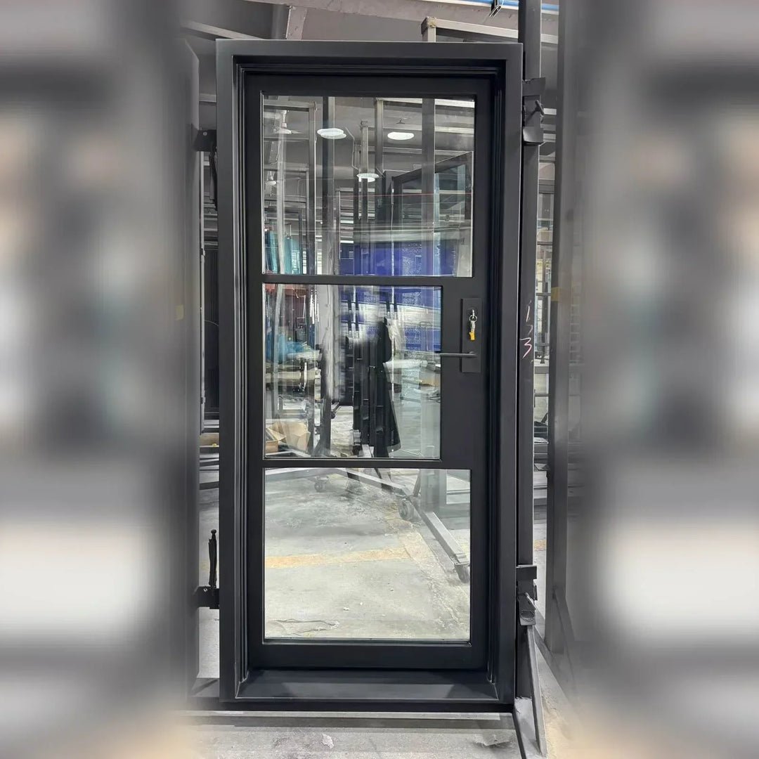 In-Stock Steel French Single Door CIFD-S0514 3-Lite Clear Low-E Glass Free Shipping