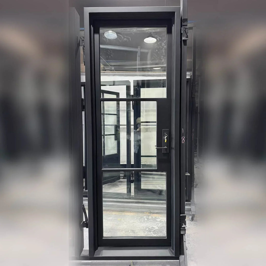 In-Stock Steel French Single Door CIFD-S0514 3-Lite Clear Low-E Glass Free Shipping