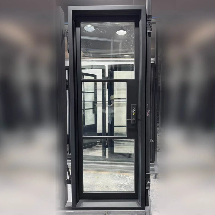 In-Stock Steel French Single Door CIFD-S0514 3-Lite Clear Low-E Glass Free Shipping