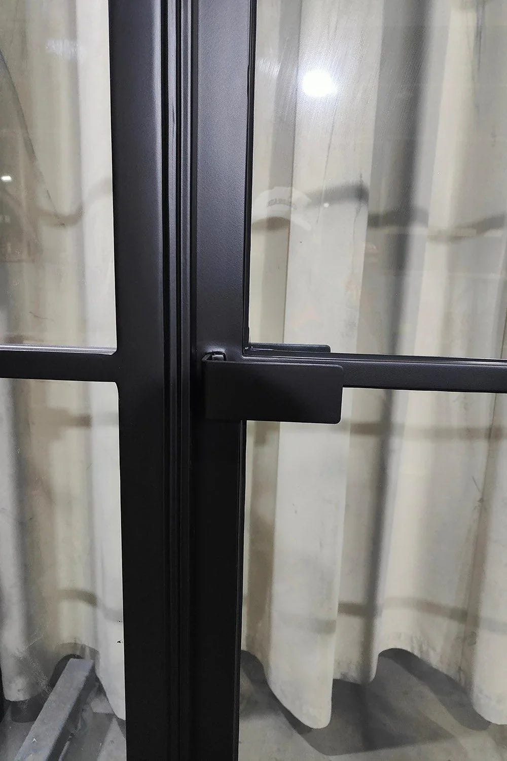 Only $4882! In-Stock Steel French Single Door with Single Sidelight on Left 52"Wx108"H Free Shipping - IronWroughtDoors