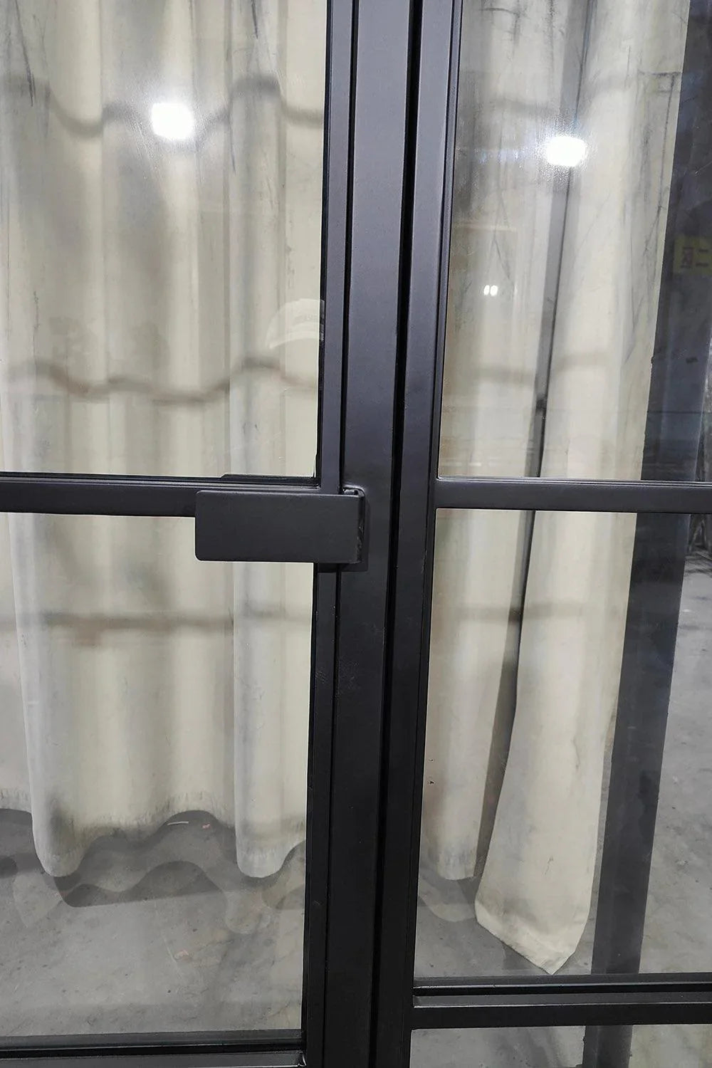 Only $4882! In-Stock Steel French Single Door with Single Sidelight on Left 52"Wx108"H Free Shipping - IronWroughtDoors