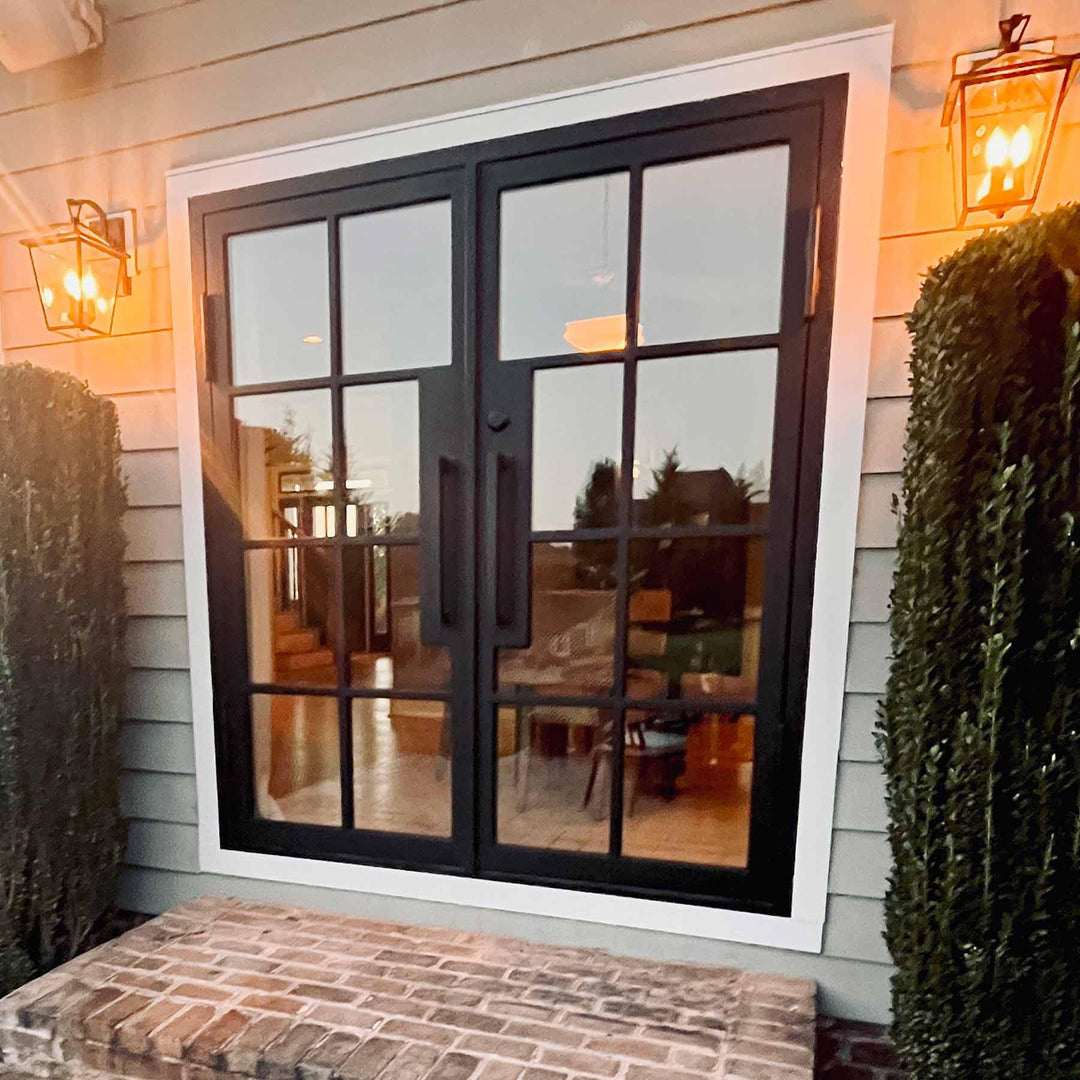 steel-french-double-door-with-clear-glass-square-top