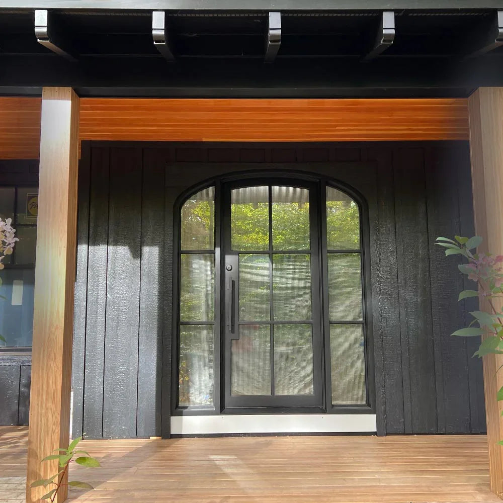 iwd-wrought-iron-french-single-door-with-arched-top-and-two-sidelights