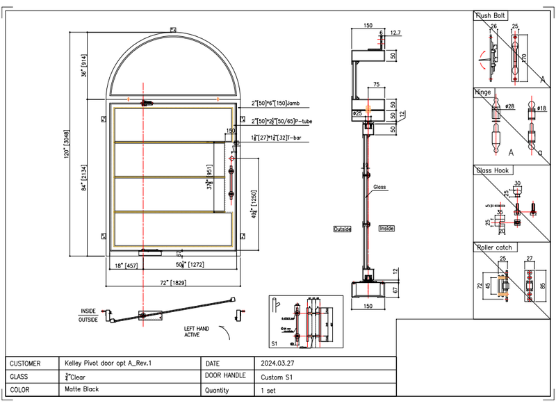 Custom link for Kelley IWD Popular Design Thin Lined Pivot Hinged Door & Single Door