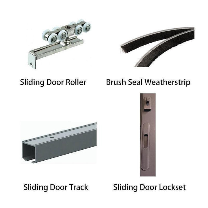 IWD Minimalist Interior Sliding Door 4-Panel Configuration 3-Lite Design Kitchen Door SLD-002