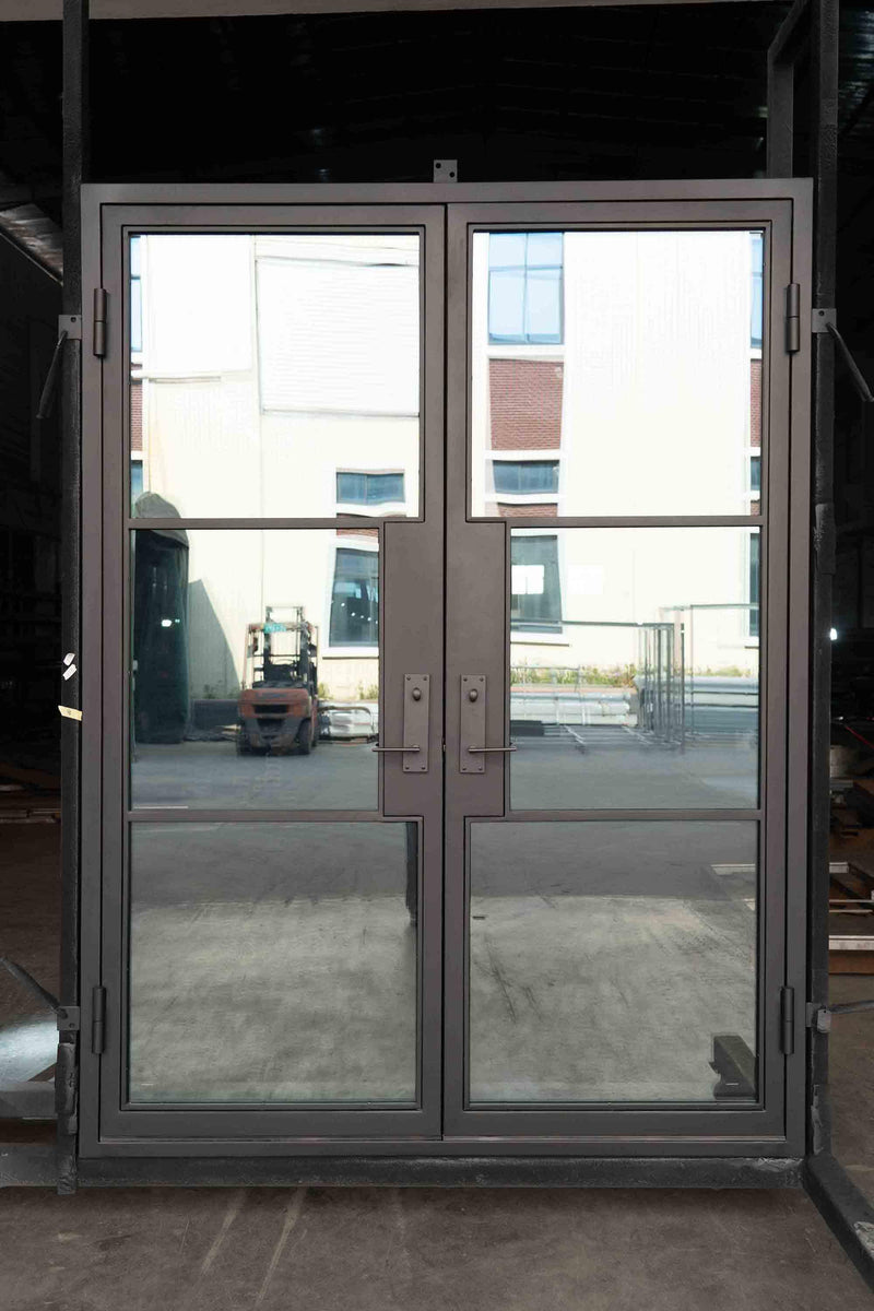 Pre-Sale Iron French Double Door 72x96 3-Lite Low-E Clear Glass (Arriving: 12-20-2023) Free Shipping Only 2 Left - IronWroughtDoors