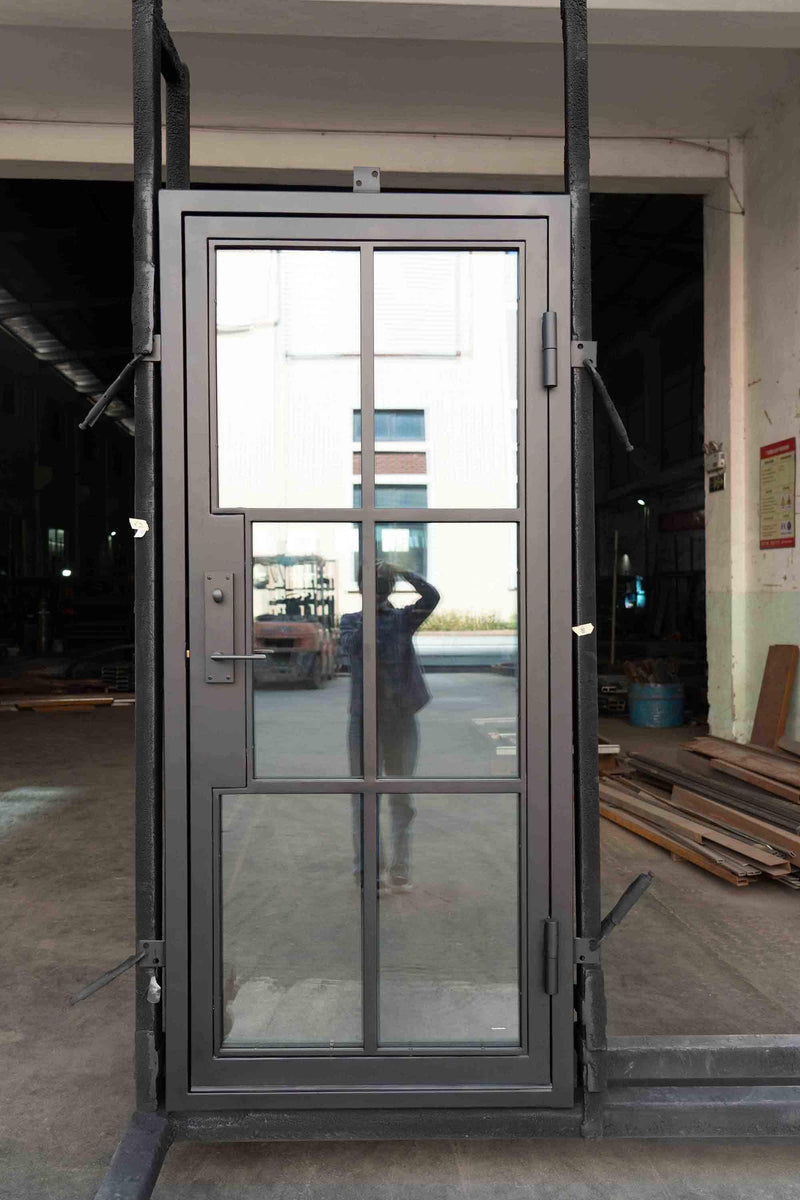 Pre-Sale Steel French Single Door 36x81 6-Lite Clear Low-E Glass (Arriving: 12-20-2023) Free Shipping - IronWroughtDoors