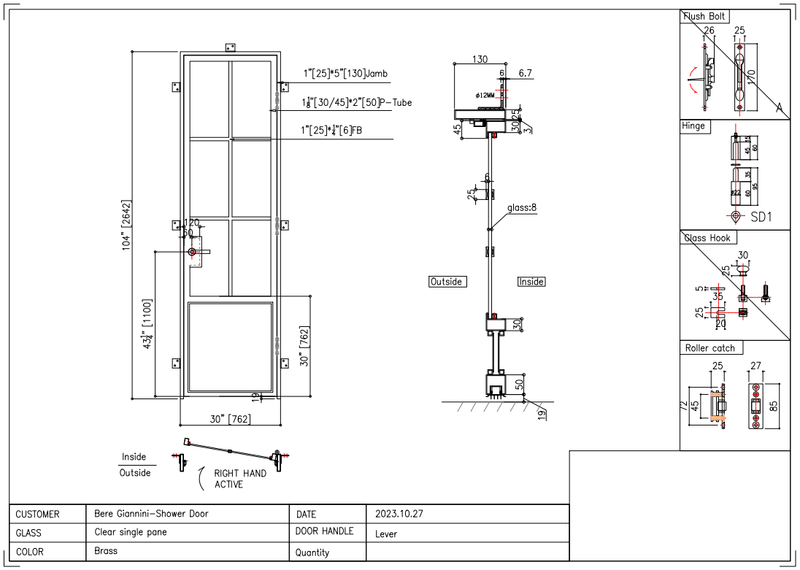 Custom link for Bere Giannini IWD Interior French Doors 3 sets - IronWroughtDoors