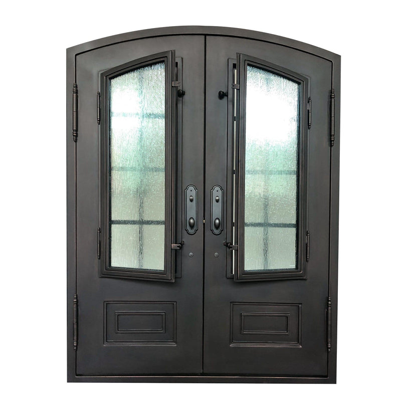 IWD Double Front Iron Entry Door CID-017-A Arched Top Back