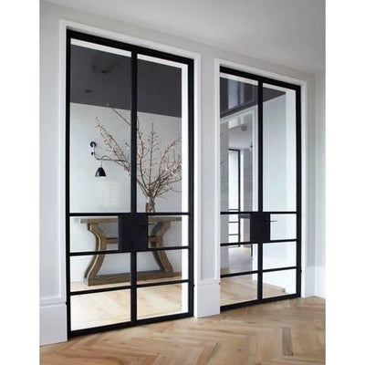 iwd-modern-design-black-steel-frame-double-door-interior-no-threshold-cifd-in008-creative-4-lite-clear-glass
