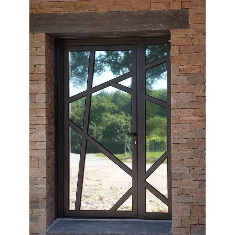 IWD-Contemporary-Geometric-Design-Pivot-Door-CID-PV019-Tinted-Glass-Oil-Rubbed-Bronze