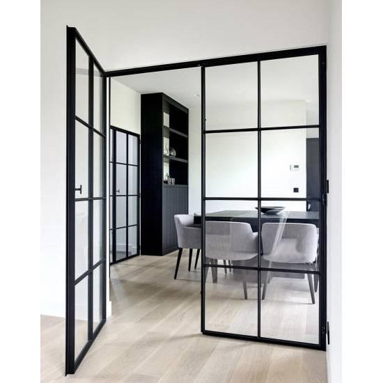 IWD Iron Wrought French Double Door Interior 8-Lite Panel Clear Glass