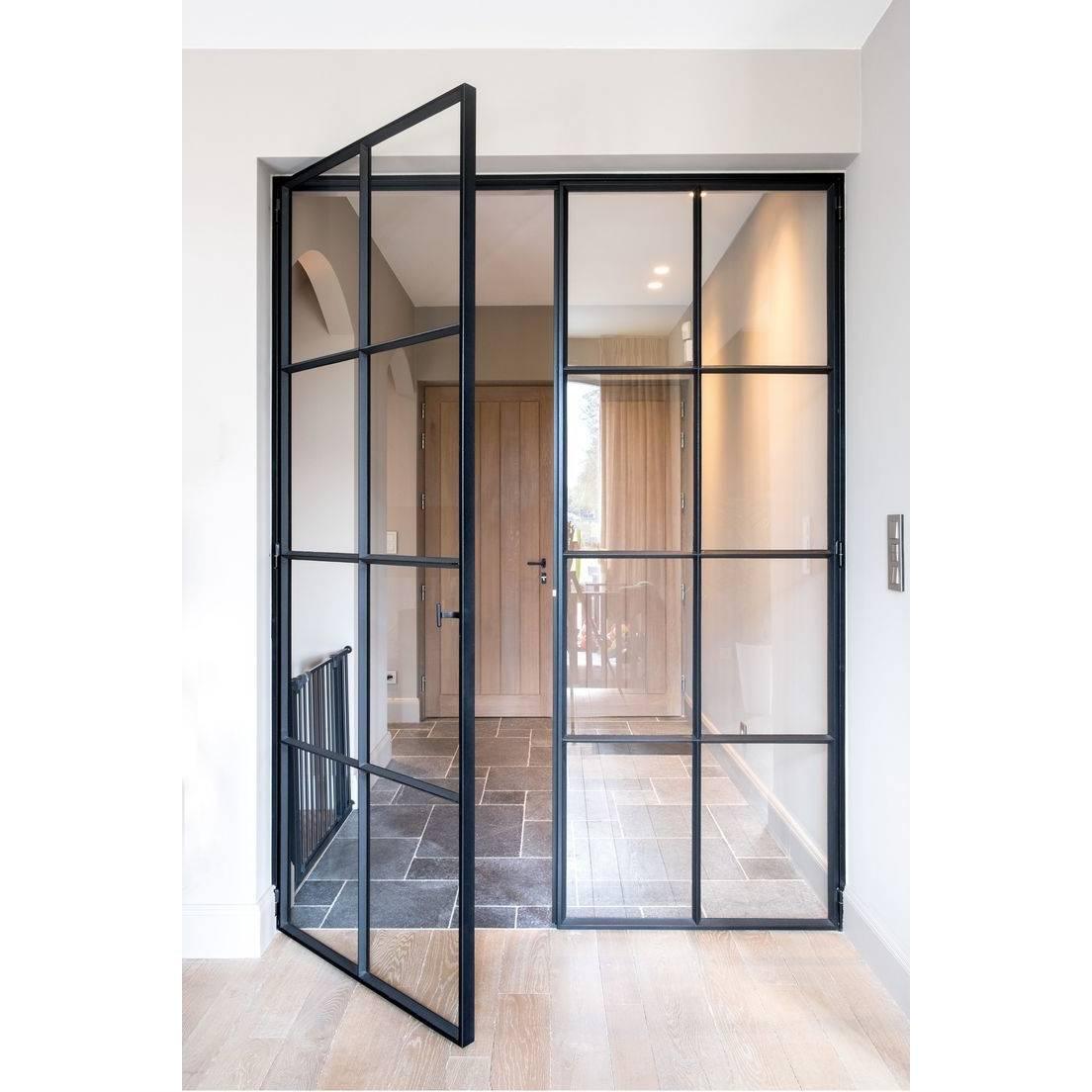 IWD Metal Frame Clear Glass Double Door Interior 8-Lite Panel