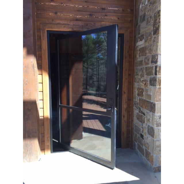 IWD-Metal-Frame-Glass-Pivot-Door-CID-PV003-2-Lite-Panel-Square-Top-Clear-Low-E-Glass