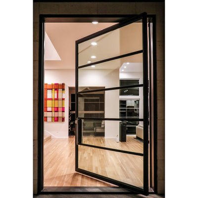 IWD-Metal-Frame-Glass-Pivot-Entry-Door-CID-PV014-5-Lite-Panel-Clear-Glass