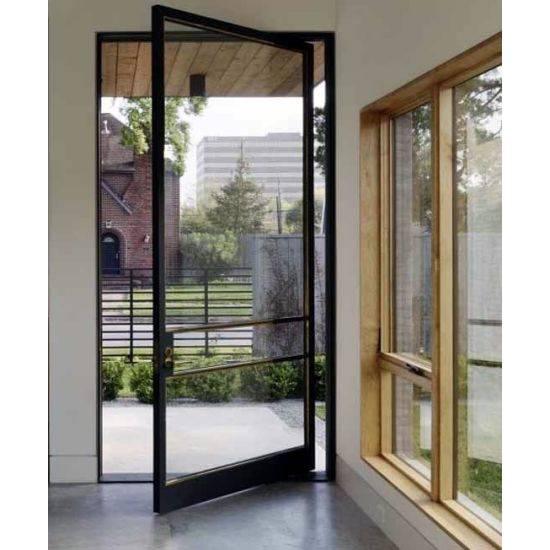 IWD-Minimalist-Style-Steel-Pivot-Door-CID-PV006-3-Lite-Panel-Square-Top-Matte-Black