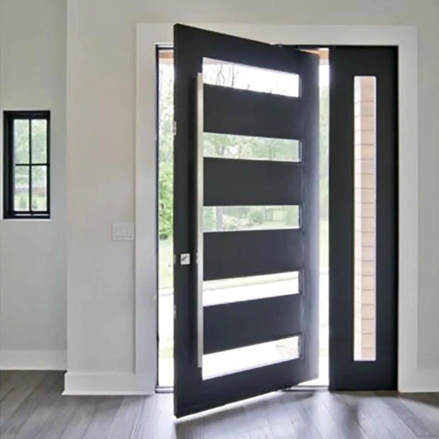 IWD-Modern-House-Deco-Pivot-Entry-Door-CID-PV011-5-Lite-Design-Single-Sidelight