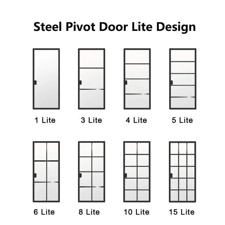 IWD Iron Wrought Pivot Door Big Size 4-Lite Panel Two Wide